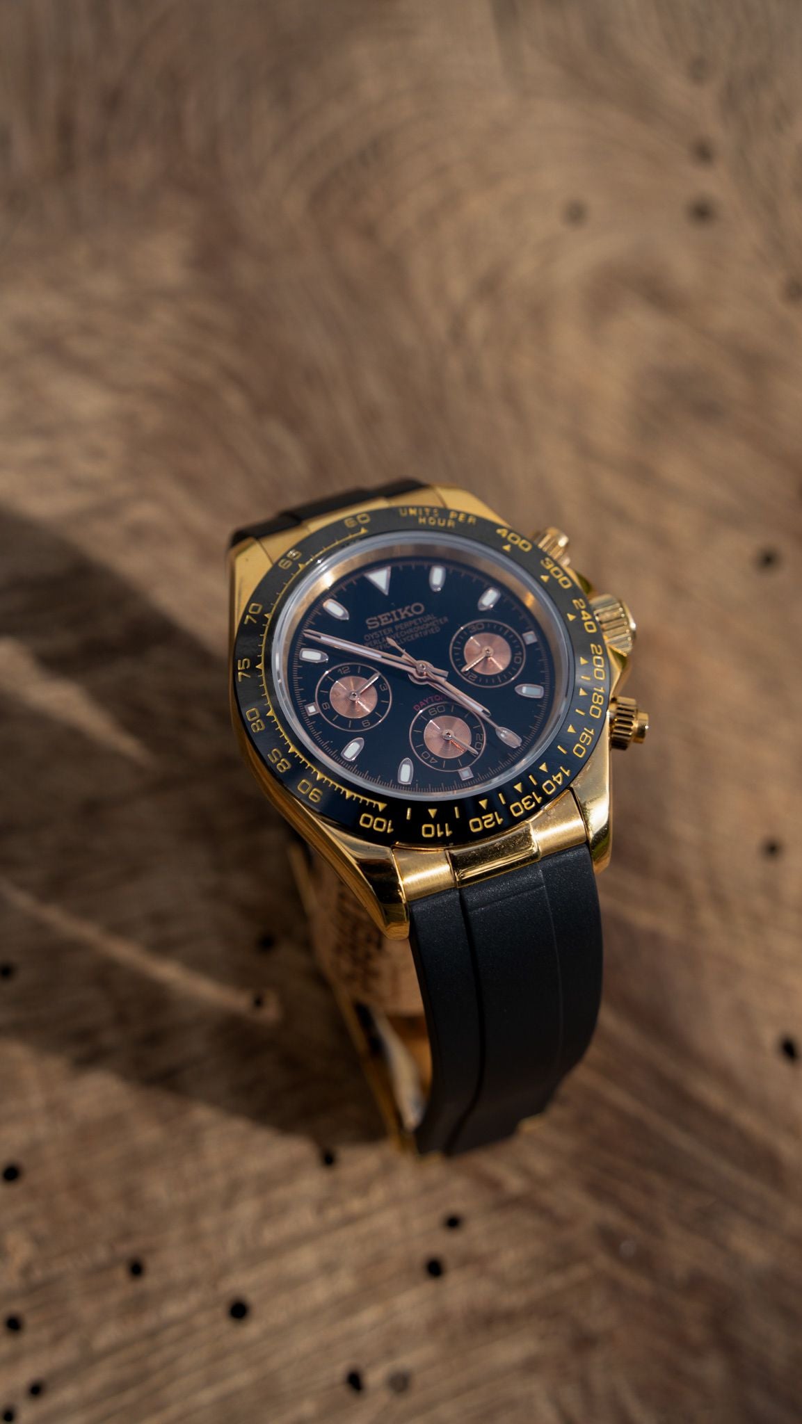 Seiko Mod Daytona Rose Gold